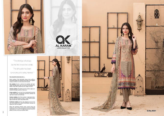 Al Karam Kesariya 4 Casual Wear Karachi Cotton Printed Dress Material Collection